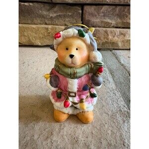 Vintage 1984 NOS Bradford Teddy Bear Christmas Ornament